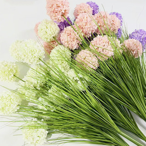 Fleurs d'hortensia artificielles à tige unique, faites à la main, hauteur 1,28 m, plantes vertes pour décoration intérieure/extérieure - Product Image 2