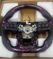 Modification du volant de voiture en fibre de carbone et cuir pour Toyota Hilux Fortuner Land Cruise GR pour Toyota Previa Accessoires de voiture