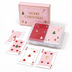 Juego de Cartas de Navidad Pinkmas, Baraja Rosa y Roja con Diseño Floral, Estampado Dorado, Diseño de Árbol de Navidad, Caja de Regalo - Product Image 5