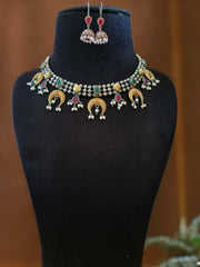 Collar oxidado de perlas, gotas de perlas para aspecto nupcial, joyería india, producto a granel hecho a mano, producto a granel - Product Image 2