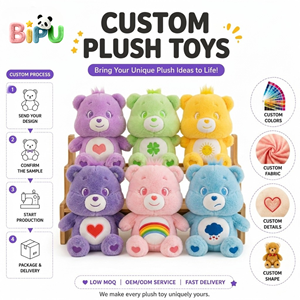 Fabricant d'ours en peluche, ours en peluche multicolores personnalisés, populaires, de style dessin animé, avec rembourrage en coton PP, jouets en peluche OEM, créez votre propre marque - Product Image 1