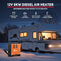 Chauffage au diesel rectangulaire 5KW 12V/24V avec réservoir de carburant intégré de 5L pour utilisation en altitude, maison, camping-car, voiture, camion