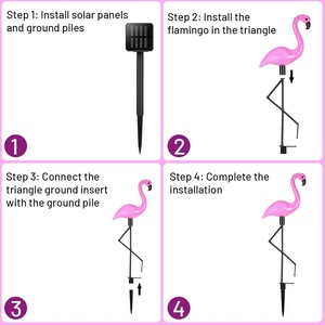 Lumière décorative <span class=keywords><strong>LED</strong></span> solaire en forme de flamant rose, éclairage extérieur, éclairage paysager, montage au <span class=keywords><strong>sol</strong></span>, marche/arrêt automatique - Product Image 5