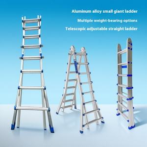 Petite échelle <span class=keywords><strong>de</strong></span> plate-forme <span class=keywords><strong>de</strong></span> travail géante à forte charge télescopique pliante en alliage d'aluminium épaissi antidérapant pour le ménage - Product Image 3