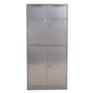 ตู้เก็บเอกสารสแตนเลส 4 ชั้น แบบมีล็อค 2 ประตู สำหรับสำนักงาน - Product Image 1