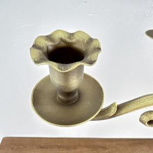 LANJO Chandelier antique en laiton massif durable à 3 bras, support de bougie, décoration d'intérieur, centre de table - Product Image 2