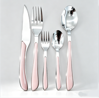 Ensemble de couverts écologiques en acier inoxydable 430, 5 pièces, manche en ABS, couteau, fourchette, cuillère, poli miroir, pour mariage, maison, restaurant