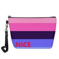 Trousse de Maquillage de Voyage en PU Personnalisée Thème Arc-en-ciel Non-Binaire Gay pour les Voyages, le Rangement de Cosmétiques de Salle de Bain et l'Inventaire de Détail