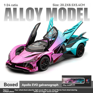 Coche modelo fundido a presión 1:24 <span class=keywords><strong>Apollo</strong></span> <span class=keywords><strong>EVO</strong></span> con sonido y luz puertas retiradas adorno abierto decorar coche de Metal modelo coche Juguetes - Product Image 4