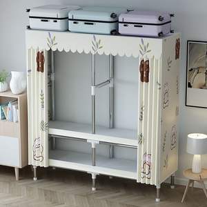 Armario sencillo rectangular con puertas abatibles de tela no tejida, organizador de ropa extraíble tipo armario independiente para dormitorio y uso doméstico. - Product Image 4