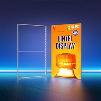 Kotak Lampu Poster Lipat Dua Sisi Lintel Pop-up untuk Perakitan Cepat Bingkai Aluminium Lipat Hitam Kecerahan Tinggi