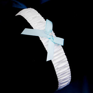 महिलाओं के लिए सरल नीले रिबन धनुष सुरुचिपूर्ण पैर सामान महिलाओं के लिए लोचदार खिंचाव डिजाइन फैशन जांघ स्ट्रैप - Product Image 5