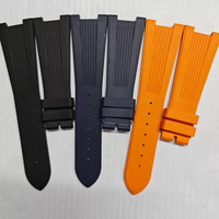 Bracelet de montre de remplacement à rainures pour Nautilus 5712 25x18mm, en cuir et caoutchouc de luxe