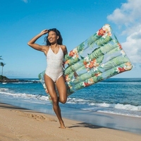 Hamac gonflable personnalisé à motifs lumineux - Flotteur de loisirs aquatiques pour adultes pour la plage et la piscine