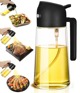 Bouteille pulvérisateur d'huile et <span class=keywords><strong>de</strong></span> <span class=keywords><strong>vinaigre</strong></span> en verre 2 en 1 <span class=keywords><strong>de</strong></span> 470 ml avec distributeur d'huile d'olive pour la <span class=keywords><strong>cuisine</strong></span> et le camping - Pulvérisateur d'huile réutilisable - Product Image 1