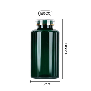 Botella de Plástico PET Cilíndrica de 580 ml, Grado Alimenticio, con Tapa de Rosca, para Vitaminas, Cápsulas, Suplementos, Gomitas, Pastillas, Personalizable - Product Image 6