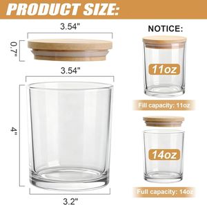 Wholesale Mini <b>Small</b> Transparent Clear Borosilicate Empty Round Glass <b>Candle</b> Vessels Container Jar with Bamboo Wooden Lid - Product Image 3
