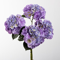 Bunga Hydrangea Sutra Buatan Lembut dan Melembapkan, Tangkai Tunggal, Bunga Pernikahan, Tekstur Timbul, Buket Bunga Impor