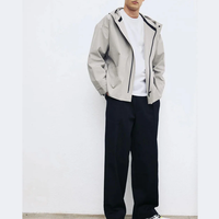 Veste coupe-vent en nylon 100% de haute qualité, décontractée, sportive, pour l'hiver, logo personnalisable, coupe ample, imperméable, fermeture éclair, capuche