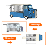 Camion Citroën de qualité supérieure rose mobile remorque alimentaire personnalisée fourgon traiteur DOT à vendre avec cuisine complète logo gratuit