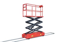 Plateforme élévatrice à ciseaux entièrement électrique de type rail, élévateur électrique 3M, table élévatrice à ciseaux 4M