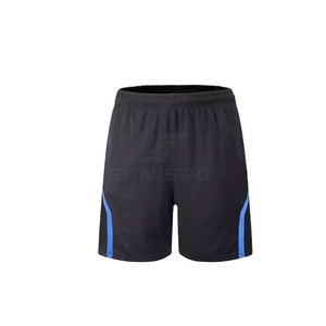 Ensemble de tennis SONISPO pour homme : T-shirt bleu dégradé et short noir, col en V, manches courtes, anti-transpiration, athlétique - Product Image 3