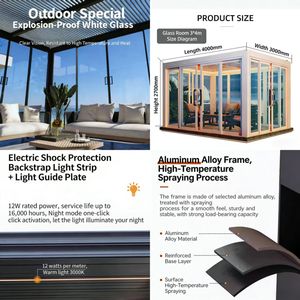 Pergola <span class=keywords><strong>bioclimatique</strong></span> moderne automatique en aluminium pour patio extérieur, verrière de jardin à haute transmission lumineuse en verre trempé - Product Image 5