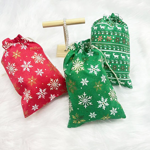 2025 tái chế vàng-đóng dấu vải bố dây rút túi quà tặng cho kẹo giáng sinh Bao bì & in ấn sản phẩm cho quà tặng lưu trữ - Product Image 1