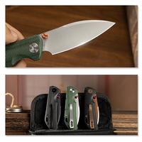 Couteau pliant de poche TRIVISA Otter-GM EDC pour hommes, lame 14C28N, manche en Micarta avec clip, outil de survie, camping, chasse