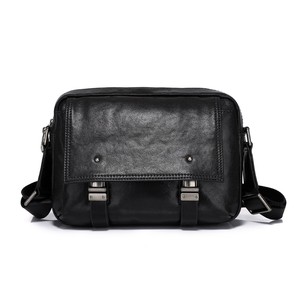Men's Genuine Leather Crossbody <b>Bag</b> <b>Black</b> <b>Small</b> Handmade Shoulder <b>Bag</b> Everyday Use - Product Image 5