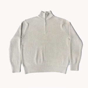 Suéter de Punto Holgado con Cuello Alto y Media Cremallera, Mezcla de Lana, Estilo Informal, Unisex, Prenda Exterior, Top de Punto con Cuello Alto y Media Cremallera - Product Image 1