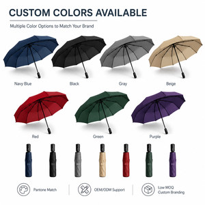 Paraguas Automático de Apertura y Cierre, Plegable en 3 Secciones, Compacto, Resistente al Viento, Portátil, con Logotipo Personalizado - Product Image 3