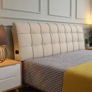 Nuevo diseño de cuero aeroespacial engrosado cubierta de cabecero dormitorio almohada grande en la cama