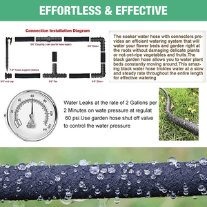 Garden <strong>Hose</strong> Reel PE Durable <strong>Soaker</strong> <strong>Hose</strong> 100 ft Water Supply Irrigation System for Lawn and Planting - Product Image 4