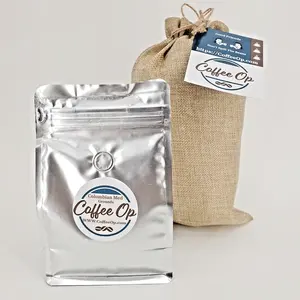 Sac de grains de café en aluminium biodégradable 150g, boîte compostable, fond de sac de café, pochette de café