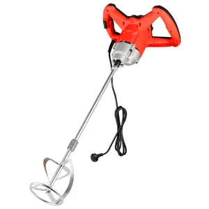 Electric 6-speed Small Hand-held Paint Mixer Cement Putty Powder Agitator WIth Stainless Steel Mixing Rod
