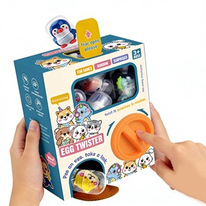 Máquina de garras giratoria de plástico con temática animal para niños, con 6 juguetes de muñecas en forma de bola - Mini juego de caja <span class=keywords><strong>sorpresa</strong></span>, regalo de cumpleaños, juguete - Product Image 1