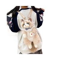 Nouvelle Peluche Chat Réaliste Qui Moaie, Sac de Transport Chat Ragdoll, Poupée en Peluche Réconfortante, Cadeau pour Toutes Occasions, Sac de Transport Animal en Peluche