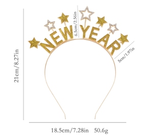 Pafu 2026 Nueva Diadema de Moda con Letras de Diamantes de Imitación, <span class=keywords><strong>Año</strong></span> <span class=keywords><strong>Nuevo</strong></span> Feliz, Accesorio Brillante <span class=keywords><strong>para</strong></span> el Cabello, Fiesta de Navidad - Product Image 5