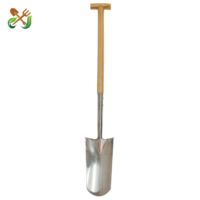 Pelle de jardin ergonomique en métal de qualité industrielle avec manche en bois, outil de jardinage de Chine