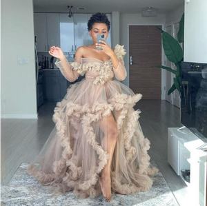 2025 élégant à manches longues épaules dénudées Tulle <span class=keywords><strong>robe</strong></span> femmes luxe maille Banquet <span class=keywords><strong>robe</strong></span> grand gâteau jupe Performance <span class=keywords><strong>grande</strong></span> <span class=keywords><strong>taille</strong></span> <span class=keywords><strong>robe</strong></span> - Product Image 3