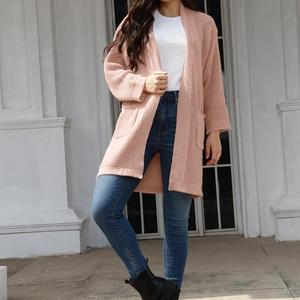 Cardigan Lungo in Maglia Tinta Unita Stile Coreano Nuovo <span class=keywords><strong>Autunno</strong></span> <span class=keywords><strong>Inverno</strong></span> per Donne Europee e Americane - Product Image 5