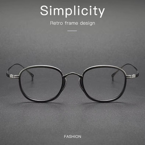 Monture <span class=keywords><strong>de</strong></span> <span class=keywords><strong>Lunettes</strong></span> Optiques <span class=keywords><strong>de</strong></span> Luxe Y2K en Titane Vintage <span class=keywords><strong>de</strong></span> Haute Qualité, Style <span class=keywords><strong>Vogue</strong></span>, Noires - Product Image 3