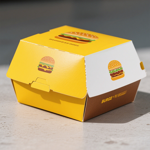 Caja de hamburguesas para llevar de grado alimenticio al por mayor, caja de bocadillos para comida callejera, sándwich para perros calientes, material desechable con patrón de logotipo personalizado - Product Image 2