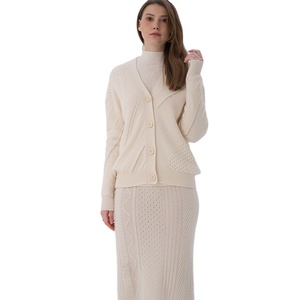 Cappotto personalizzato Crochet Designer Long Ladies Chunky Wool Thick stile coreano maglione <span class=keywords><strong>Cardigan</strong></span> lavorato a maglia per le donne Chic Plus Size - Product Image 1