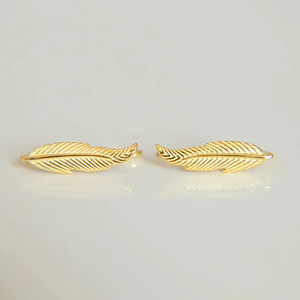 Orecchini a Perno a Forma di Foglia di Grano, Eleganti e Minimalisti, Stile Naturale, Gioielli per Orecchie da Donna, per Uso Quotidiano, Regalo - Product Image 3