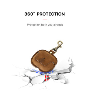 Étui <span class=keywords><strong>de</strong></span> protection en cuir Crazy Horse <span class=keywords><strong>avec</strong></span> porte-clés pour écouteurs Apple <span class=keywords><strong>AirPods</strong></span> 1 2 3 <span class=keywords><strong>AirPods</strong></span> Pro 2 sans <span class=keywords><strong>fil</strong></span> - Product Image 2