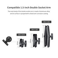 Support à boule en aluminium 1,5" avec plaque à 2 trous, qualité marine, antirouille pour bras RAM, bateau, camion, véhicule
