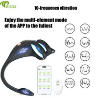 Anillo Vibrador de Silicona para Masajes, Juguete Sexual Masculino, Control Remoto Inalámbrico por APP, Estimulador de Doble Anillo y Doble Vibración, Personalizable, Compra al por Mayor