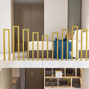 Barandillas y pasamanos de hierro forjado <span class=keywords><strong>dorado</strong></span> para interiores y exteriores, balaustres de escalera de Metal, balaustradas para balcón/barandilla de cubierta - Product Image 3